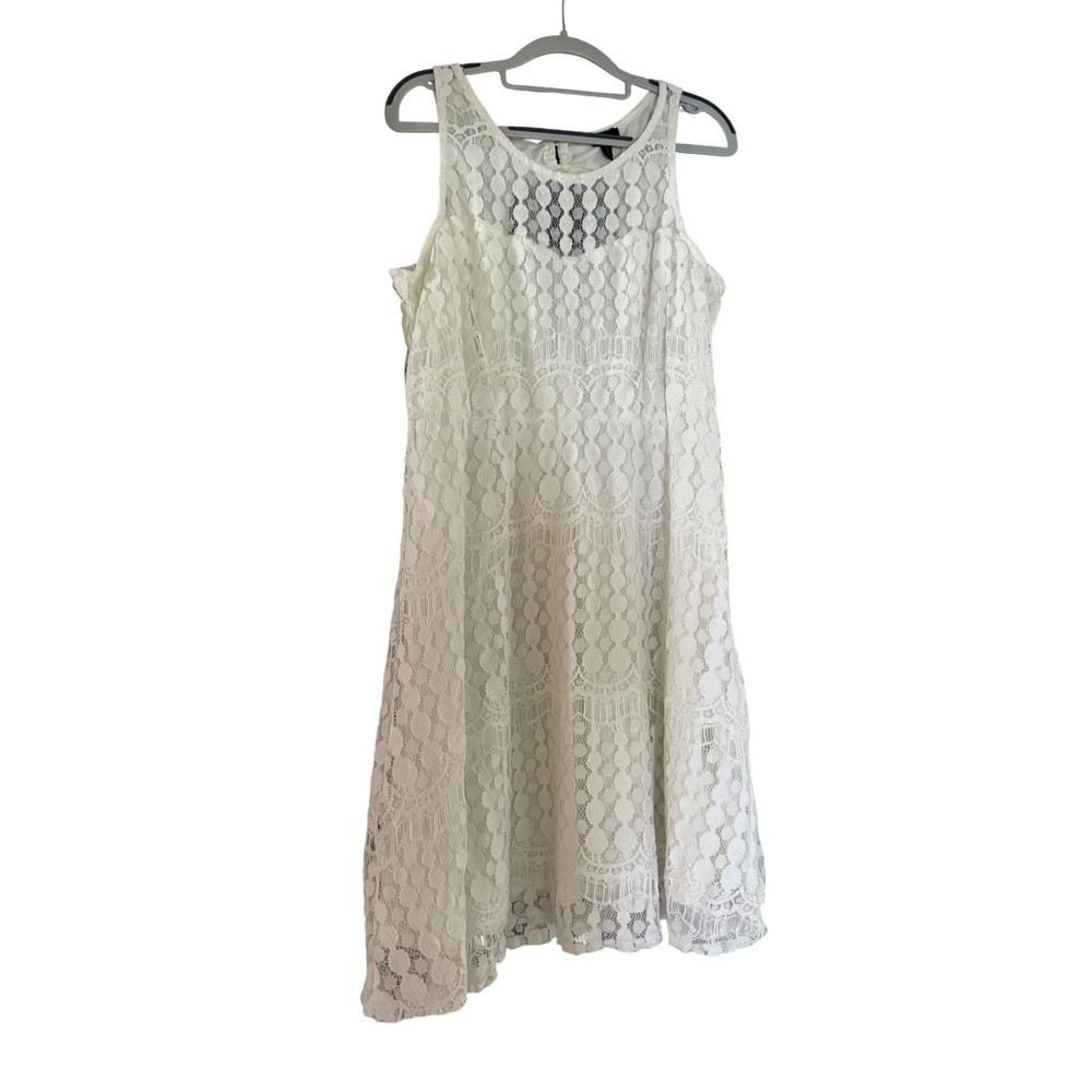 Torrid White Lace Sleeveless A-Line Keyhole Back Dress Size 1 10379096